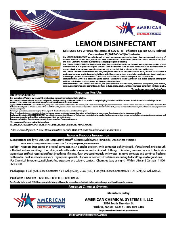 LEMON DISINFECTANT 1min